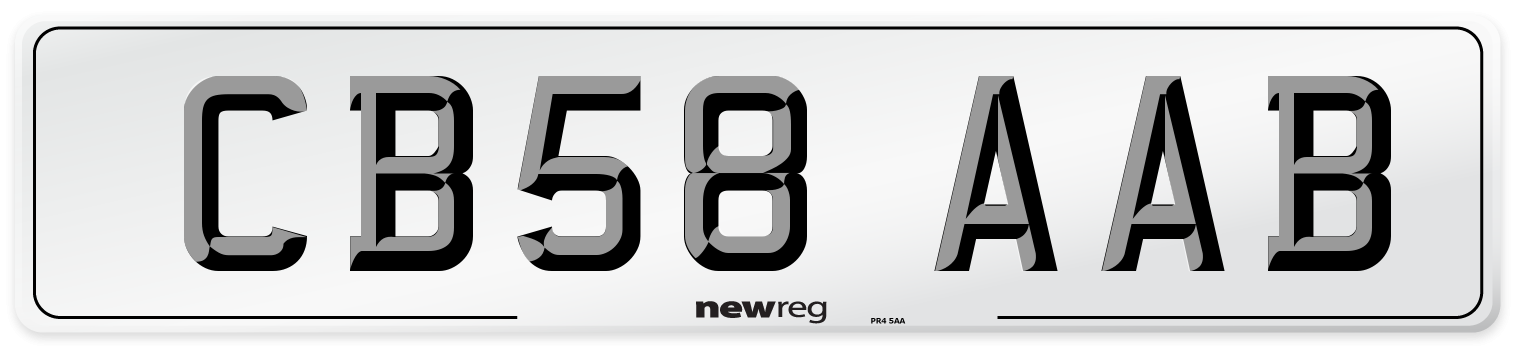 CB58 AAB Number Plate from New Reg
